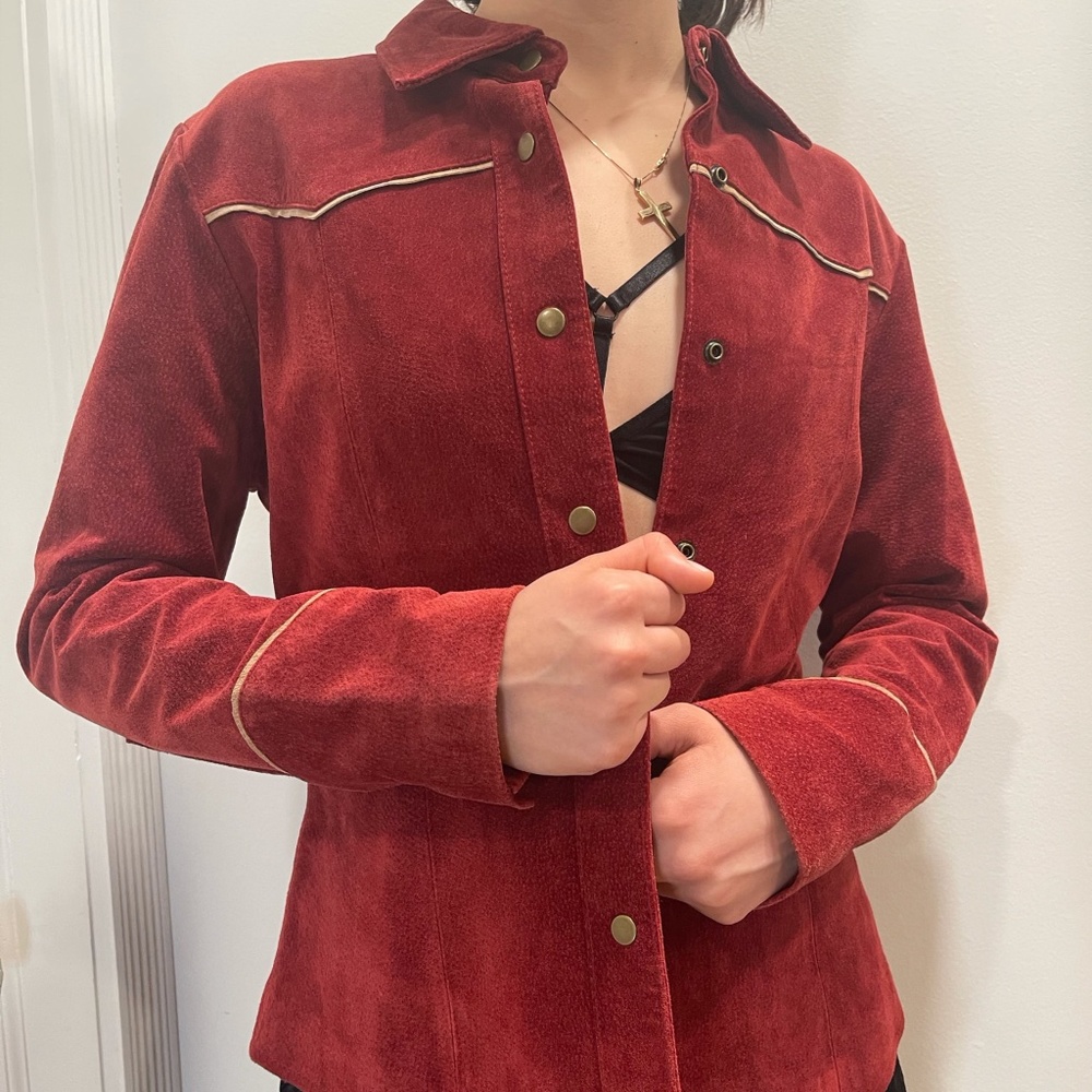 Live a Little Suede Button-Up Western Style Shirt